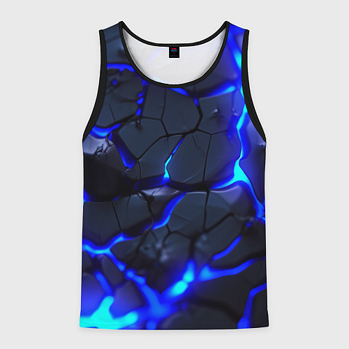 Мужская майка без рукавов Синее ледяное свечение / 3D-Черный – фото 1