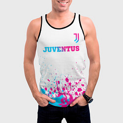 Майка-безрукавка мужская Juventus neon gradient style посередине, цвет: 3D-черный — фото 2