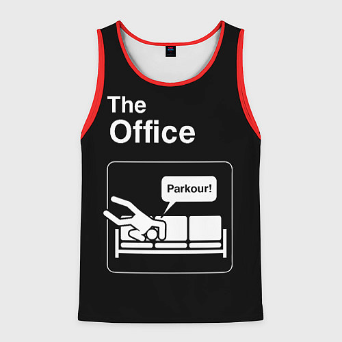 Мужская майка без рукавов Офис и паркур / 3D-Красный – фото 1
