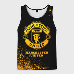Майка-безрукавка мужская Manchester United - gold gradient, цвет: 3D-черный