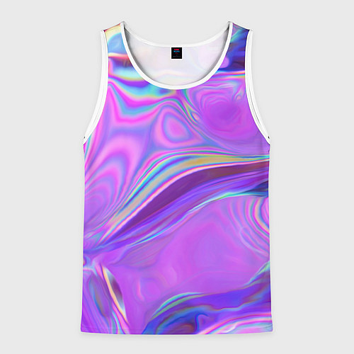Мужская майка без рукавов Неоновый розовый бензин / 3D-Белый – фото 1