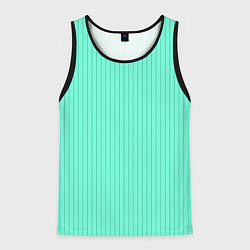 Мужская майка без рукавов Светлый бирюзовый в тонкую полоску