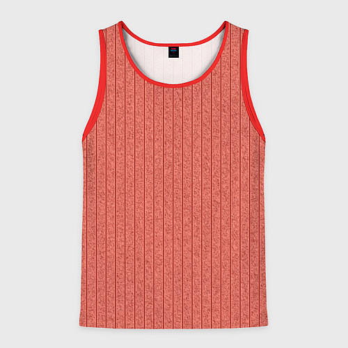 Мужская майка без рукавов Тёмный коралловый полосатый / 3D-Красный – фото 1