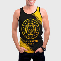 Майка-безрукавка мужская Leicester City - gold gradient, цвет: 3D-черный — фото 2