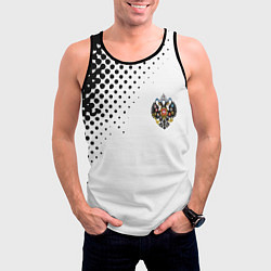 Майка-безрукавка мужская Герб РФ спорт абстракция, цвет: 3D-черный — фото 2