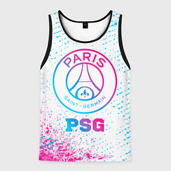 Мужская майка без рукавов PSG neon gradient style