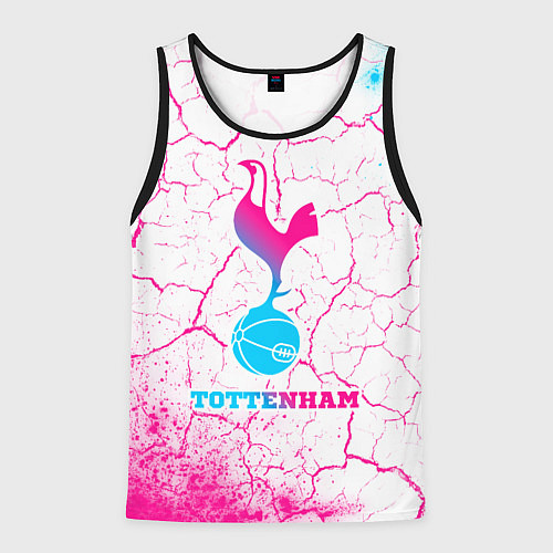 Мужская майка без рукавов Tottenham neon gradient style / 3D-Черный – фото 1