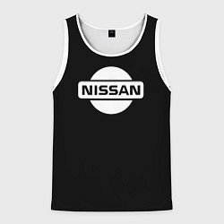 Мужская майка без рукавов Nissan logo white