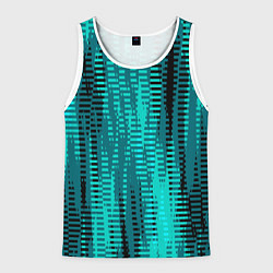 Мужская майка без рукавов Бирюзовый абстрактные полосы