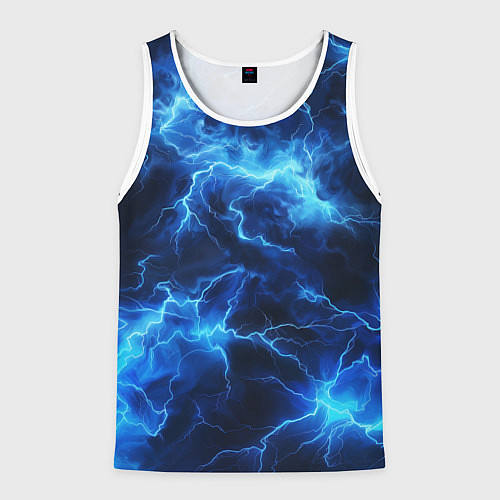 Мужская майка без рукавов Элементаль энергии текстура / 3D-Белый – фото 1