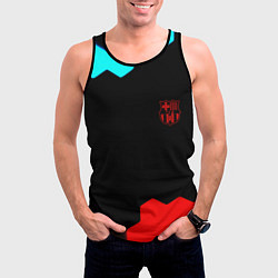 Майка-безрукавка мужская Barcelona спортивный кибер стиль, цвет: 3D-черный — фото 2