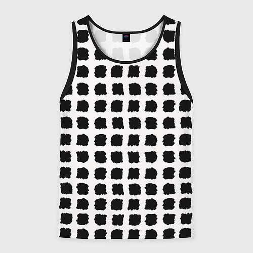 Мужская майка без рукавов Лаконичные мазки квадраты / 3D-Черный – фото 1