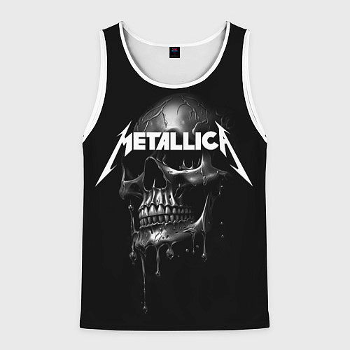 Мужская майка без рукавов Metallica - rock group / 3D-Белый – фото 1