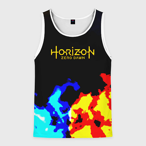 Мужская майка без рукавов Horizon zero dawn огненный стиль / 3D-Белый – фото 1