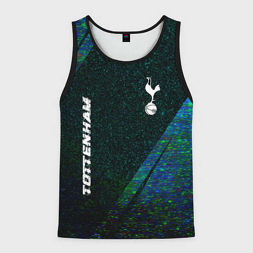 Мужская майка без рукавов Tottenham glitch blue / 3D-Черный – фото 1