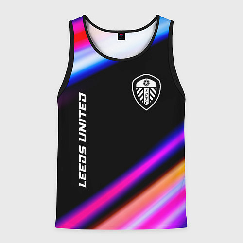 Мужская майка без рукавов Leeds United speed game lights / 3D-Черный – фото 1