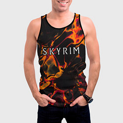 Майка-безрукавка мужская Skyrim red lava, цвет: 3D-черный — фото 2
