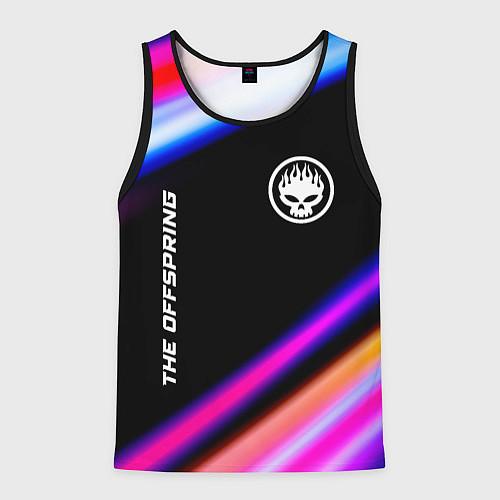 Мужская майка без рукавов The Offspring neon rock lights / 3D-Черный – фото 1
