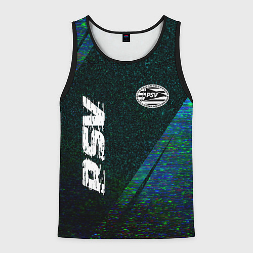 Мужская майка без рукавов PSV glitch blue / 3D-Черный – фото 1