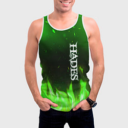 Майка-безрукавка мужская Logo Hades green hell fire, цвет: 3D-белый — фото 2