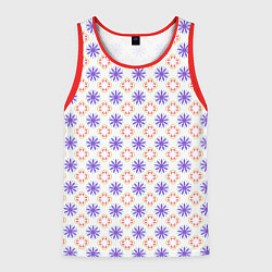 Майка-безрукавка мужская Красивый узор цветочки, цвет: 3D-красный