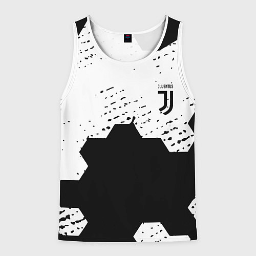 Мужская майка без рукавов Juventus hexagon black sport / 3D-Белый – фото 1