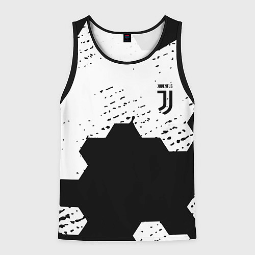 Мужская майка без рукавов Juventus hexagon black sport / 3D-Черный – фото 1