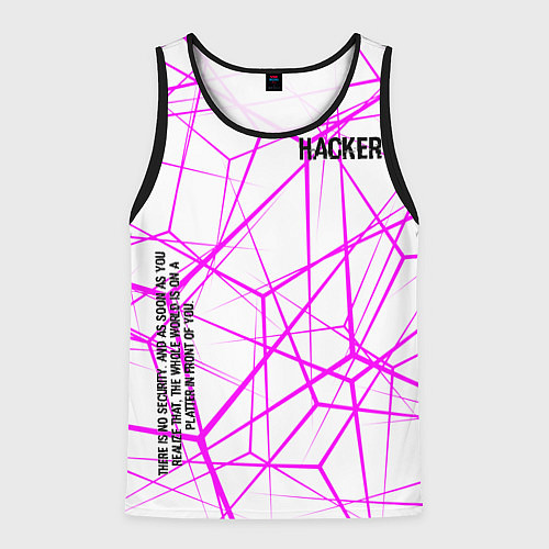 Мужская майка без рукавов Нет никакой безопасности розовый / 3D-Черный – фото 1