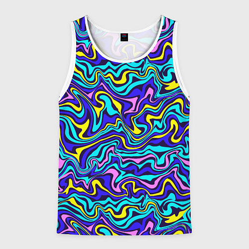 Мужская майка без рукавов Psychedelic multicolored pattern / 3D-Белый – фото 1
