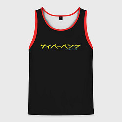 Майка-безрукавка мужская Cyberpunk logo tokio, цвет: 3D-красный