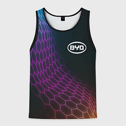 Мужская майка без рукавов BYD neon hexagon