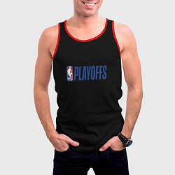 Майка-безрукавка мужская NBA playoffs, цвет: 3D-красный — фото 2