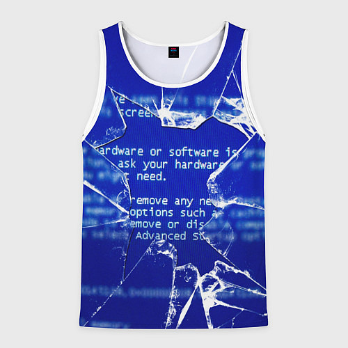 Мужская майка без рукавов Синий экран смерти виндовс / 3D-Белый – фото 1