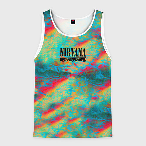 Мужская майка без рукавов Нирвана nevermind / 3D-Белый – фото 1