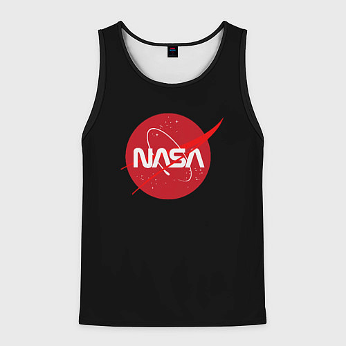 Мужская майка без рукавов Nasa logo red / 3D-Черный – фото 1
