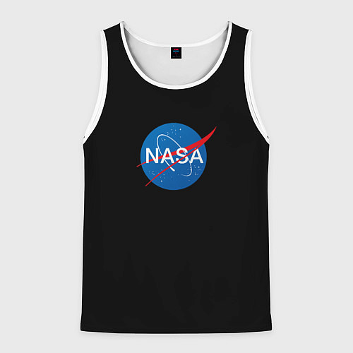 Мужская майка без рукавов Nasa logo space blue / 3D-Белый – фото 1