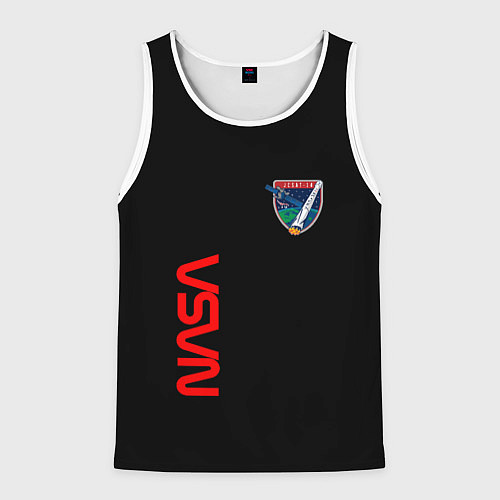 Мужская майка без рукавов Nasa space logo steel / 3D-Белый – фото 1