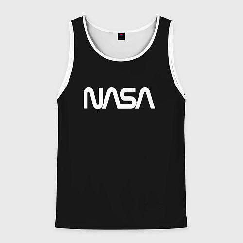 Мужская майка без рукавов Nasa white logo / 3D-Белый – фото 1