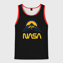Майка-безрукавка мужская Nasa горы лого, цвет: 3D-красный