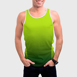 Майка-безрукавка мужская Яркий зеленый градиентный комбинированный узор, цвет: 3D-белый — фото 2
