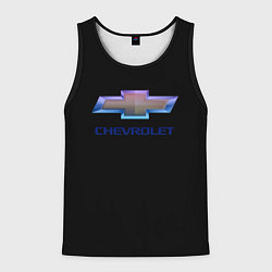 Майка-безрукавка мужская Chevrolet logo neon, цвет: 3D-черный