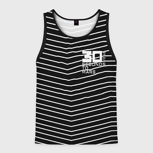 Мужская майка без рукавов Thirty Seconds to Mars pattern optic / 3D-Черный – фото 1