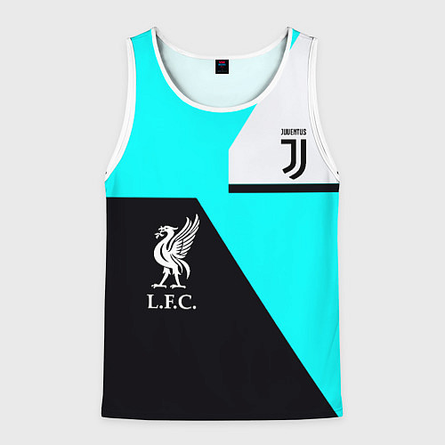 Мужская майка без рукавов Juventus x Liverpool geometry / 3D-Белый – фото 1