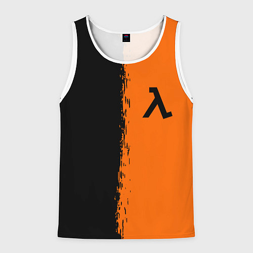 Мужская майка без рукавов Half life краски оранж / 3D-Белый – фото 1