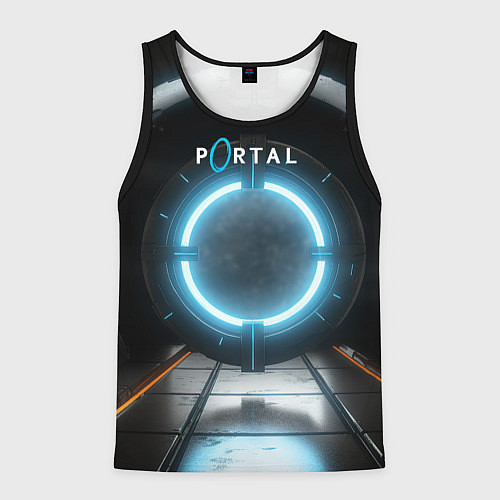 Мужская майка без рукавов Portal logo game / 3D-Черный – фото 1
