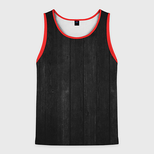 Мужская майка без рукавов Текстура темного паркета / 3D-Красный – фото 1