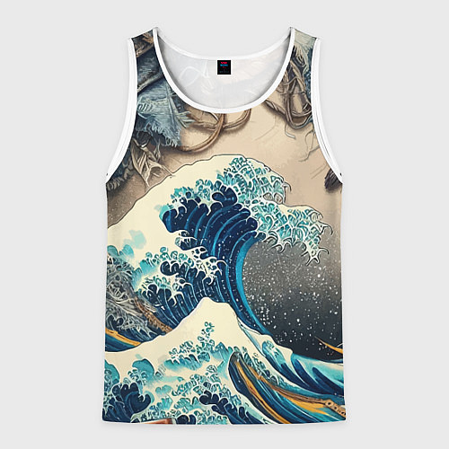 Мужская майка без рукавов Collage of all sorts of things and a wave / 3D-Белый – фото 1