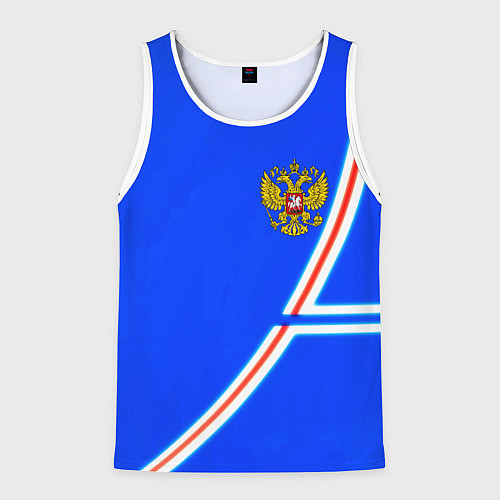 Мужская майка без рукавов Россия спорт текстура / 3D-Белый – фото 1