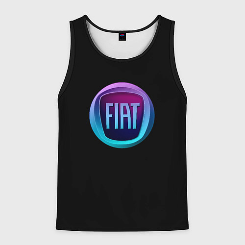 Мужская майка без рукавов FIAT logo neon / 3D-Черный – фото 1