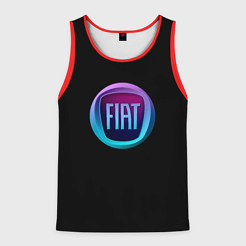 Мужская майка без рукавов FIAT logo neon / 3D-Красный – фото 1